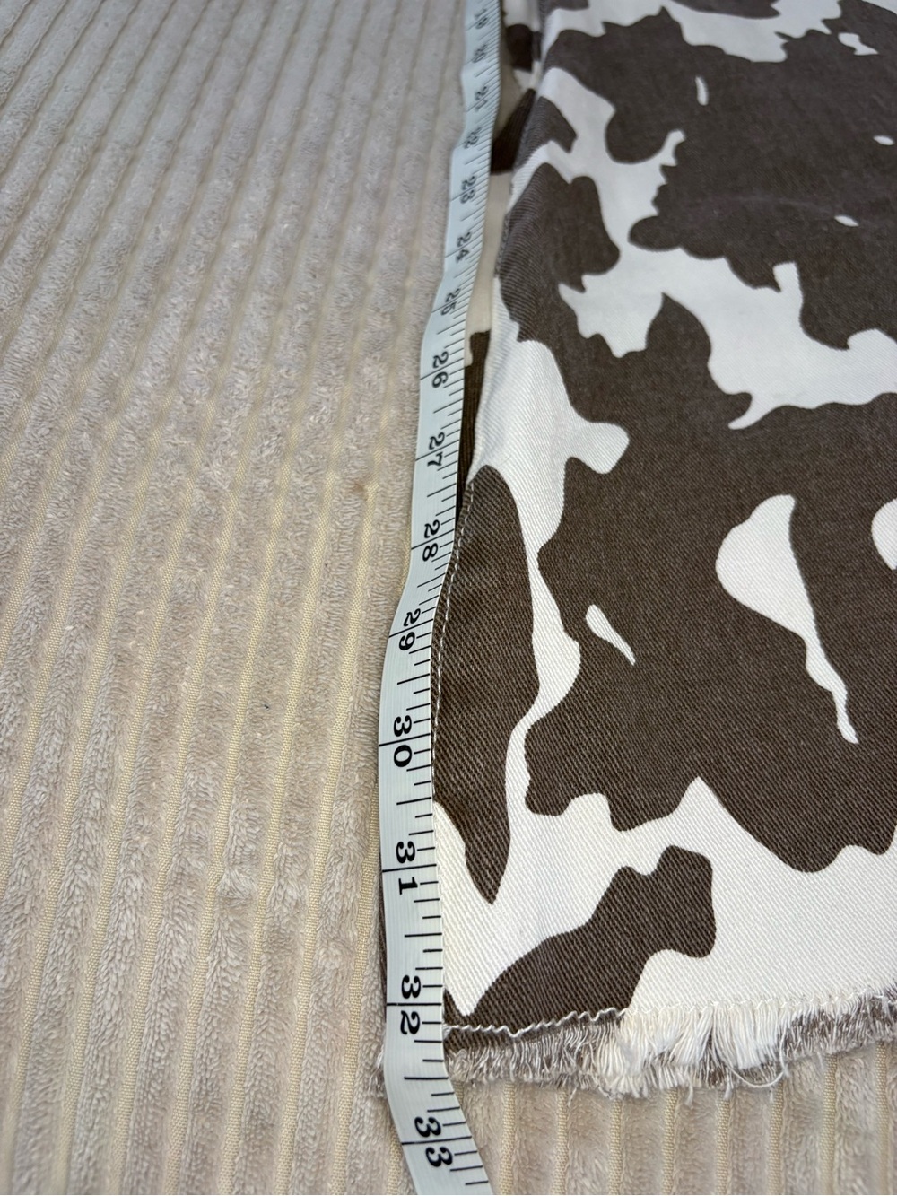 Lucky & Blessed Brown and Cream Cow Print Flare Jeans Size 14 - Picture 8 of 9